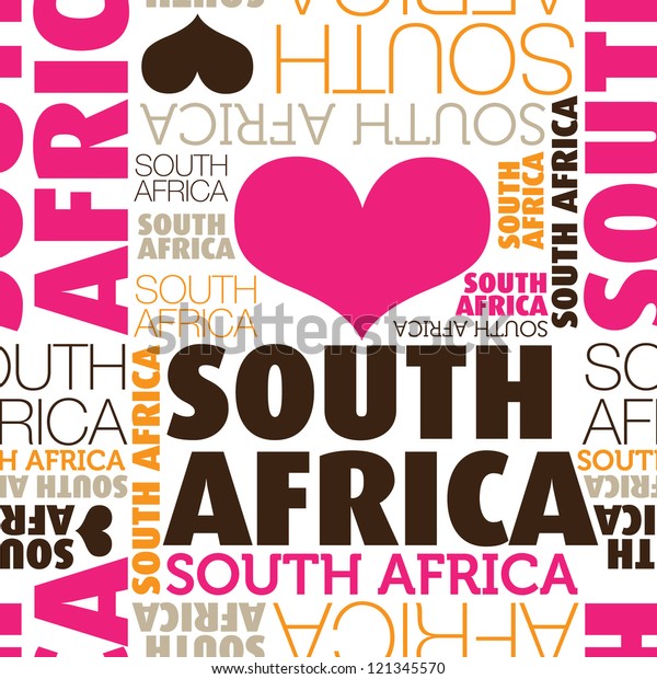Download Love South Africa Seamless Typography Background Stock ...