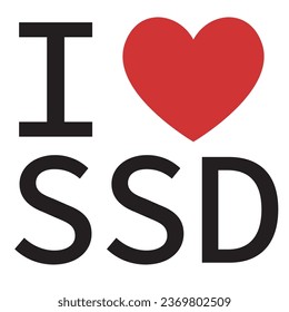 I love South Sudan typography vector