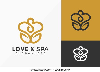 Diseño de logotipos con logotipo Boutique Love and Spa, moderna plantilla de iluminación vectorial Logos