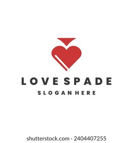 Love spade  style logo icon design template flat vector