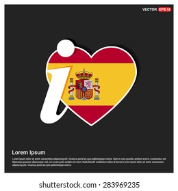 I love Spain flag heart