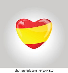 Love Spain. Flag heart.