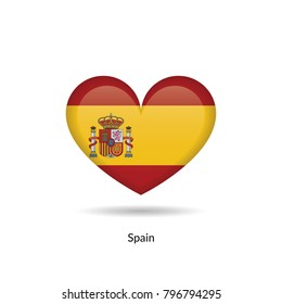 Love Spain - heart flag. Vector EPS10 Illustration.
