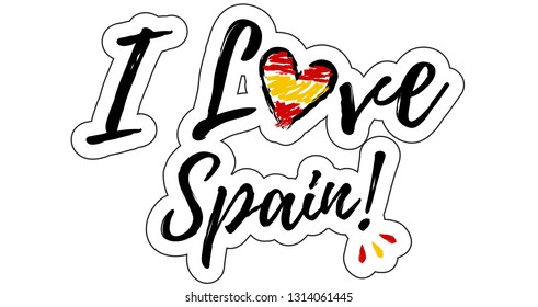 I love Spain Illustration with heart