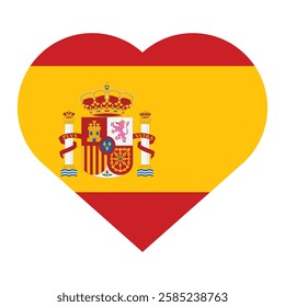 Love Spain symbol. Heart flag icon. Vector illustration.