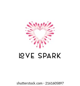 Love Spark Logo Design Template