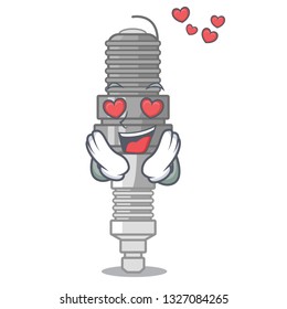 In love spark plug isolated with the mascot