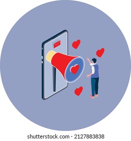 Ilustración de vectores aislados de altavoces de amor que se puede descargar fácilmente
