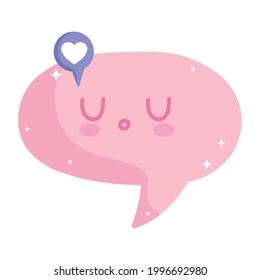 caricatura de burbuja de discurso de amor aislada