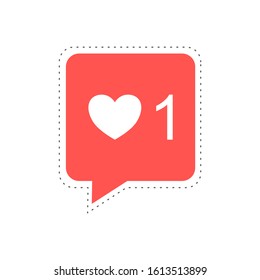 Love speech bubble flat icon. Isolated on white background. 