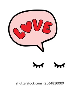 love speech bubble heart shape