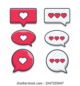 love speech bubble icon illustration