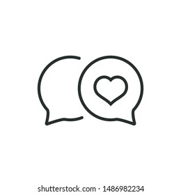 love speech - minimal line web icon. simple vector illustration. concept for infographic, website or app.