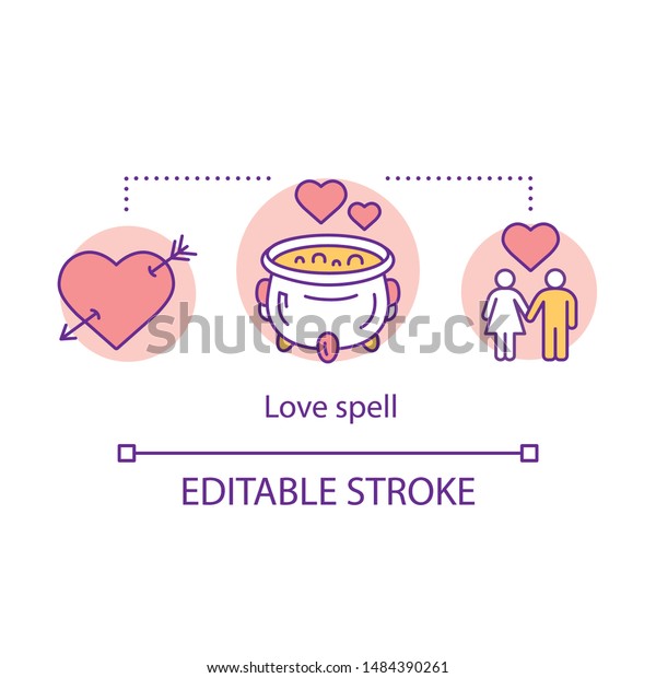 Love Spell Concept Icon Witchcraft Philtre Stock Vector Royalty Free 1484390261