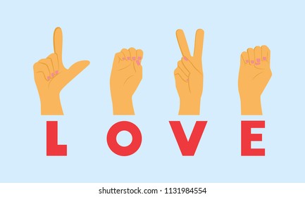 Love spelled in sign language