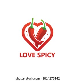 Love Spicy Chilli Logo Template Design Vector