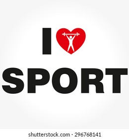 I Love Sport Vector 10 EPS icon 