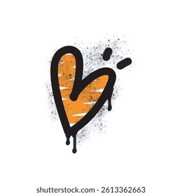 Love spray icon isolated on white background. Love graffiti icon sprayed in black on white background. Vector illustration.