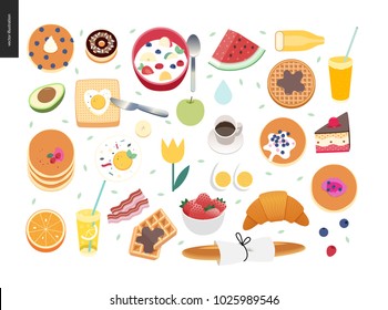 Love, spring, breakfast - set of breakfast meal