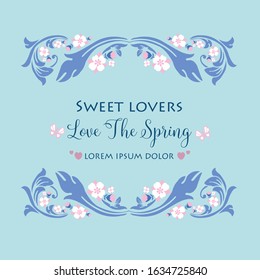 The love spring card design, with seamless pattern of leaf and flower frame. Vector