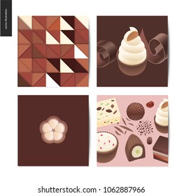 Love spring chocolate - set of cards with chocolate and cacao