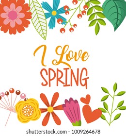 i love spring differents flowers nature wild