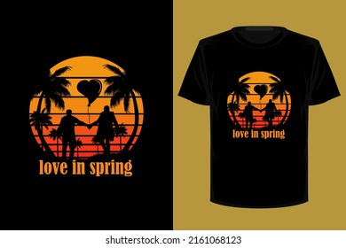 Love in spring retro vintage t shirt design
