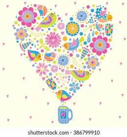 Love spring. Vector seamless pattern.
