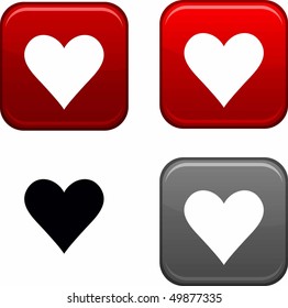 Love square buttons. Black icon included.
