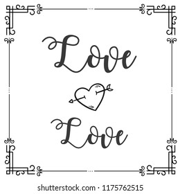 Love Love Square Frame Design Background Vector Image
