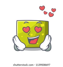 In love square mascot cartoon style