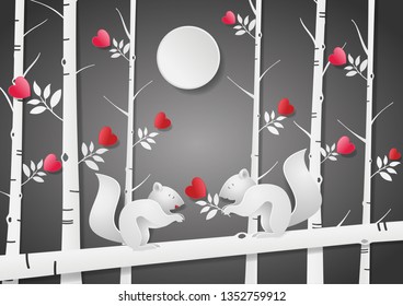 love squirrel in the midnight