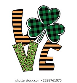 Love, diseño de camisetas del Día de San Patricio