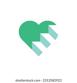 Love Stair Logo Design Vector