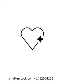 love with star icon,vector best line icon.