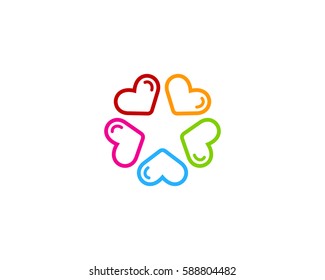 Love Star Logo Design Element