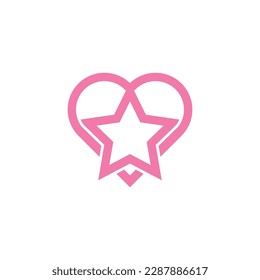 Love Star Logo Design Illustration