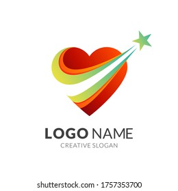 Love-Star-Logo-Design, einfaches, modernes Logo-Design