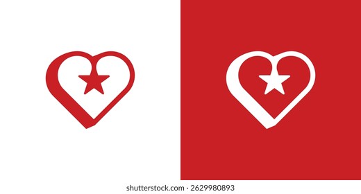 Love Star Vector de diseño de logotipo