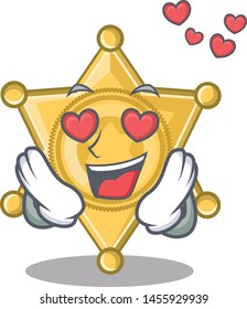 In love star police badge the character shape