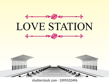 Love Station card vector gift