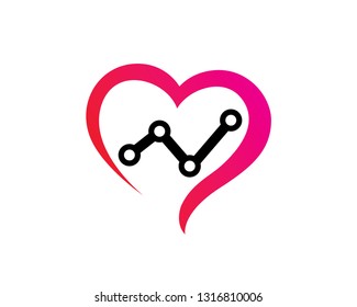 Love Stats Logo Template, Icon, Symbol - Vector
