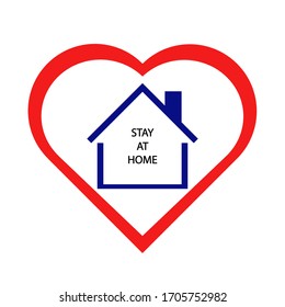 love stay at home, vector,icon, and logo