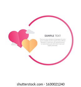 Love step template, Valentine vector design
