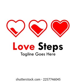 Love steps logo template illustration