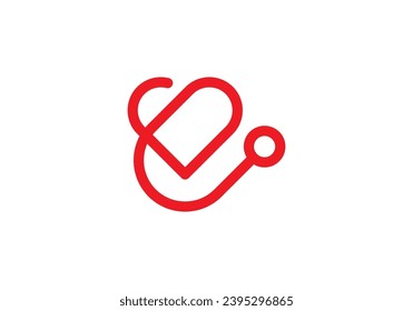 love stethoscope logo healthcare and medical design vector illustration