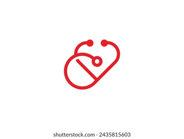 love stethoscope logo healthcare and medical icon design