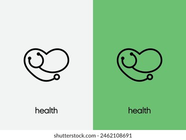 love stethoscope logo. healthcare and medical icon vector design