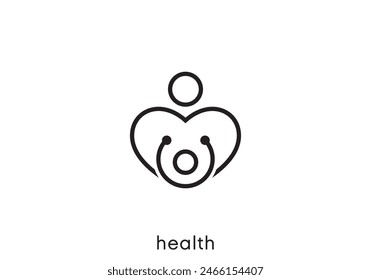 love stethoscope logo healthcare and medical icon design vector