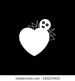 Love sticker illustration - vector white